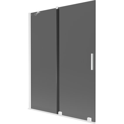 Mexen Velar, 2 szárnyas eltolható kádparaván 130 x 150 cm, 8mm szürke üveg, fehér matt, 896-130-000-41-20