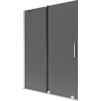Mexen Velar, 2 szárnyas eltolható kádparaván 130 x 150 cm, 8mm szürke üveg, csiszolt acél, 896-130-000-41-97