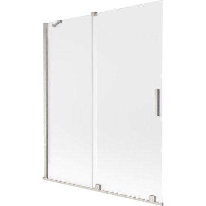 Mexen Velar, 2 szárnyas eltolható kádparaván 140 x 150 cm, 8 mm-es mattüveg, csiszolt acél, 896-140-000-31-97