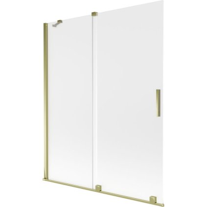 Mexen Velar, 2 szárnyas eltolható kádparaván 140 x 150 cm, 8 mm-es mattüveg, arany fényes, 896-140-000-31-50