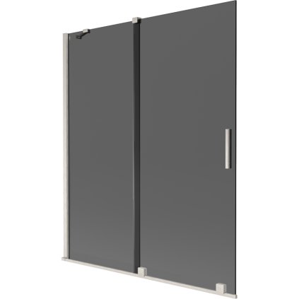 Mexen Velar, 2 szárnyas eltolható kádparaván 140 x 150 cm, 8mm szürke üveg, csiszolt acél, 896-140-000-41-97