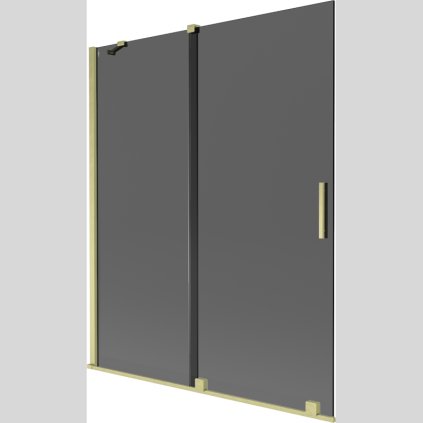 Mexen Velar, 2 szárnyas eltolható kádparaván 140 x 150 cm, 8mm szürke üveg, arany matt, 896-140-000-41-55