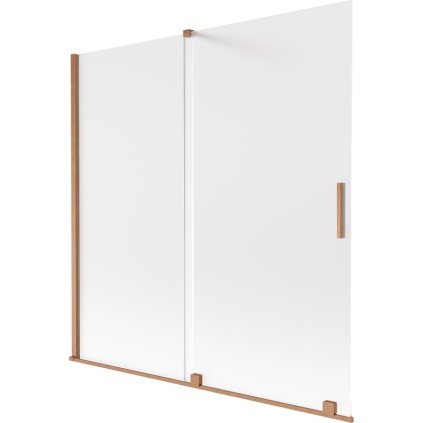 Mexen Velar, 2 szárnyas eltolható kádparaván 160 x 150 cm, 8 mm-es mattüveg, rézmatt, 896-160-000-31-65