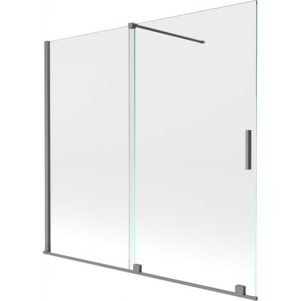 Mexen Velar, 2 szárnyas eltolható kádparaván 170 x 150 cm, 8mm átlátszó üveg, polírozott grafit, 896-170-000-01-95