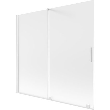 Mexen Velar, 2 szárnyas eltolható kádparaván 170 x 150 cm, 8 mm mattüveg, fehér matt, 896-170-000-31-20