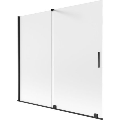 Mexen Velar, 2 szárnyas eltolható kádparaván 170 x 150 cm, 8 mm mattüveg, fekete matt, 896-170-000-31-70