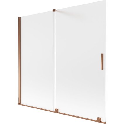 Mexen Velar, 2 szárnyas eltolható kádparaván 170 x 150 cm, 8 mm-es matt üveg, rózsaszín arany, 896-170-000-31-60