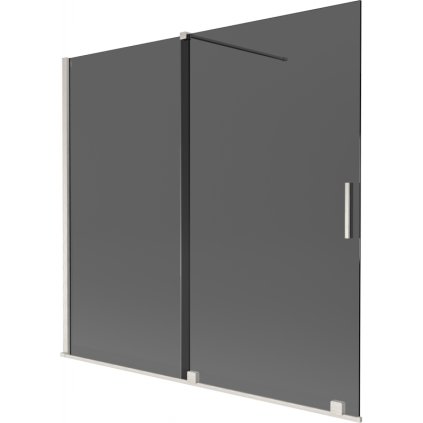 Mexen Velar, 2 szárnyas eltolható kádparaván 170 x 150 cm, 8mm szürke üveg, csiszolt acél, 896-170-000-41-97