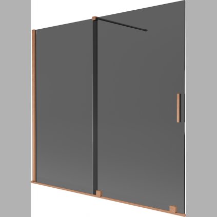 Mexen Velar, 2 szárnyas eltolható kádparaván 170 x 150 cm, 8mm szürke üveg, rézmatt, 896-170-000-41-65