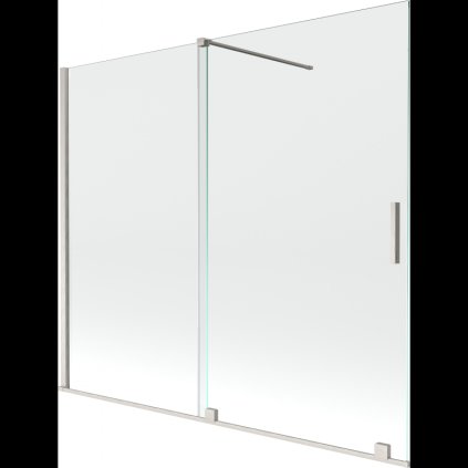 Mexen Velar, 2 szárnyas eltolható kádparaván 180 x 150 cm, 8mm átlátszó üveg, csiszolt acél, 896-180-000-01-97