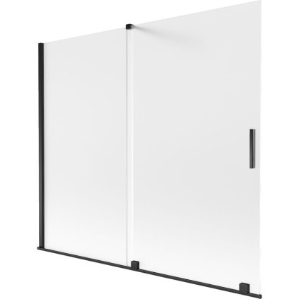 Mexen Velar, 2 szárnyas eltolható kádparaván 180 x 150 cm, 8 mm-es mattüveg, fekete matt, 896-180-000-31-70