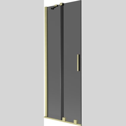 Mexen Velar, 2 szárnyas eltolható kádparaván 70 x 150 cm, 8mm szürke üveg, arany matt, 896-070-000-41-55