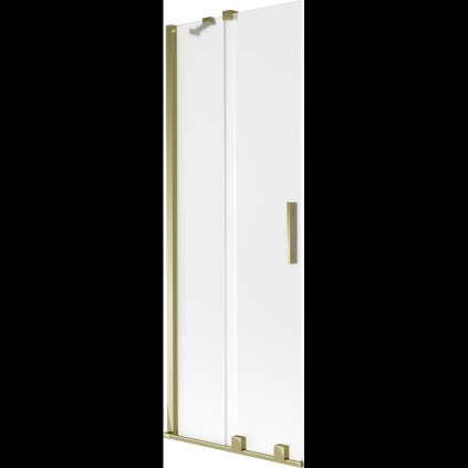 Mexen Velar, 2 szárnyas eltolható kádparaván 75 x 150 cm, 8 mm-es mattüveg, arany fényes, 896-075-000-31-50
