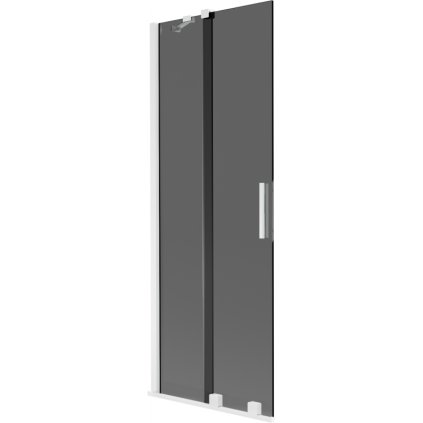 Mexen Velar, 2 szárnyas eltolható kádparaván 75 x 150 cm, 8mm szürke üveg, fehér matt, 896-075-000-41-20