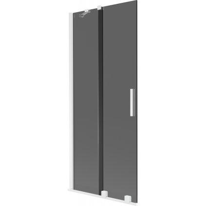 Mexen Velar, 2 szárnyas eltolható kádparaván 80 x 150 cm, 8mm szürke üveg, fehér matt, 896-080-000-41-20