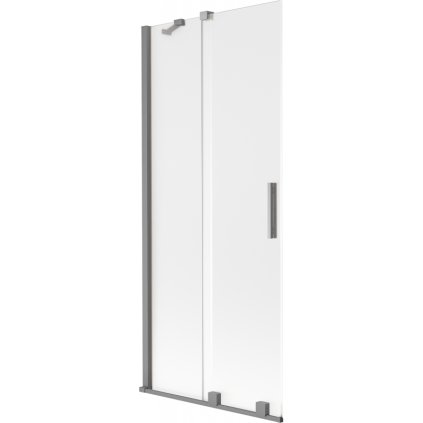 Mexen Velar, 2 szárnyas eltolható kádparaván 85 x 150 cm, 8 mm-es mattüveg, polírozott grafit, 896-085-000-31-95
