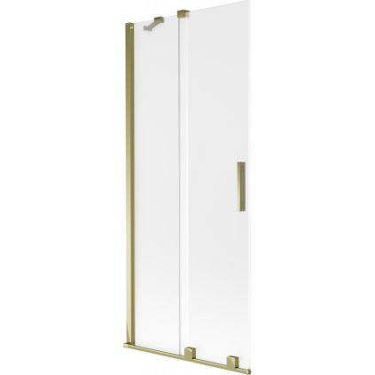 Mexen Velar, 2 szárnyas eltolható kádparaván 85 x 150 cm, 8 mm-es mattüveg, arany fényes, 896-085-000-31-50
