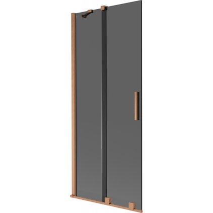 509482 mexen velar 2 kridlova posuvna vanova zastena 85 x 150 cm 8mm sede sklo medena matna 896 085 000 41 65