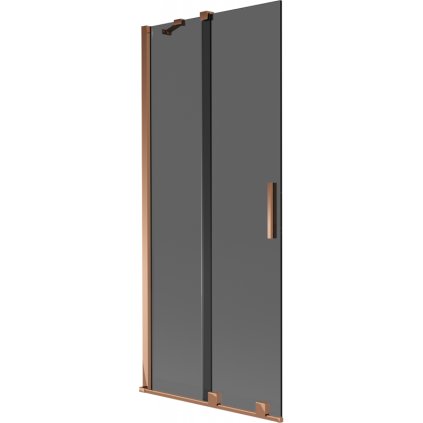 Mexen Velar, 2 szárnyas eltolható kádparaván 85 x 150 cm, 8mm szürke üveg, rózsaszín arany, 896-085-000-41-60