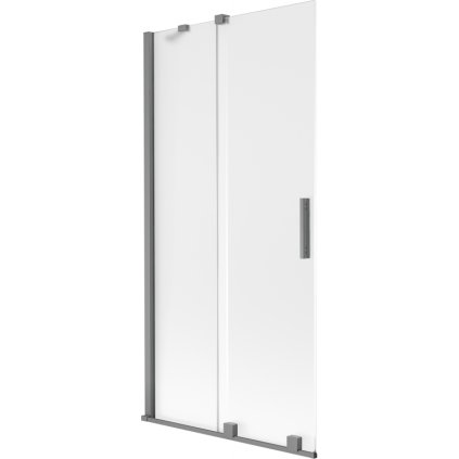 Mexen Velar, 2 szárnyú eltolható kádparaván 90 x 150 cm, 8 mm-es mattüveg, polírozott grafit, 896-090-000-31-95