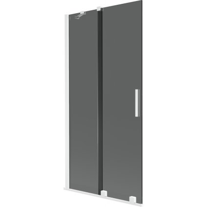 Mexen Velar, 2 szárnyas eltolható kádparaván 90 x 150 cm, 8mm szürke üveg, fehér matt, 896-090-000-41-20