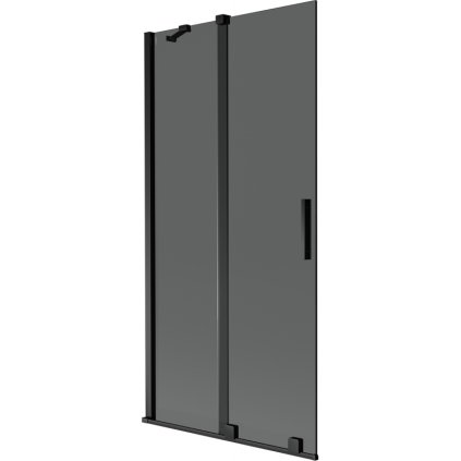 Mexen Velar, 2 szárnyas eltolható kádparaván 90 x 150 cm, 8mm szürke üveg, fekete matt, 896-090-000-41-70