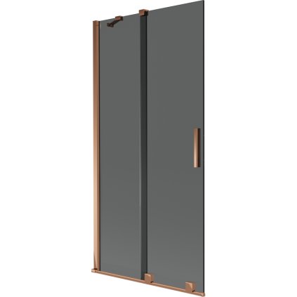 Mexen Velar, 2 szárnyas eltolható kádparaván 90 x 150 cm, 8mm szürke üveg, rózsaszín arany, 896-090-000-41-60