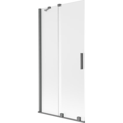Mexen Velar, 2 szárnyas eltolható kádparaván 95 x 150 cm, 8 mm mattüveg, polírozott grafit, 896-095-000-31-66