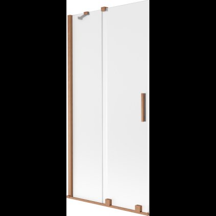 Mexen Velar, 2 szárnyas eltolható kádparaván 95 x 150 cm, 8 mm-es matt üveg, rézmatt, 896-095-000-31-65