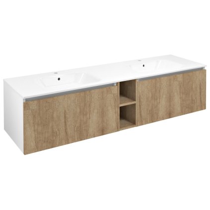 513820 sapho lorea skrinka s dvojumyvadlom 181x46x51 5cm 80 20 80cm dub alabama biela matna le080 2231 06
