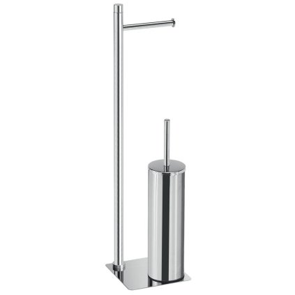 Gedy, TRILLY Állvány WC-papír és WC-kefe tartóval, négyzet, króm, TR3213