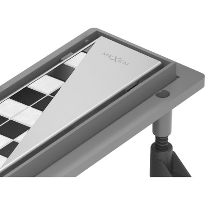 Mexen Flat ABS, zuhanylefolyó 2 az 1-ben 60 cm, csiszolt acél, 1069060