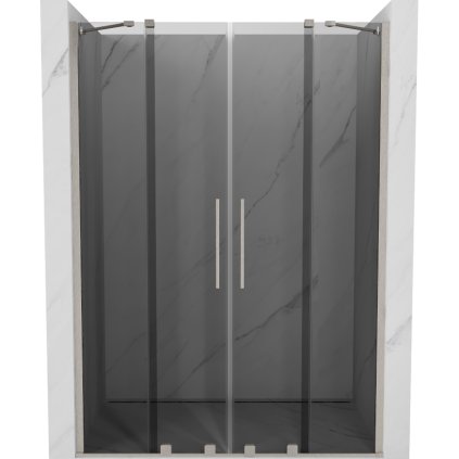 503434 mexen velar duo posuvne sprchove dvere do otvoru 140 cm 8mm sede sklo brusena ocel 871 140 000 42 97