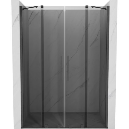 503380 1 mexen velar duo posuvne sprchove dvere do otvoru 140 cm 8mm sede sklo grafit bruseny 871 140 000 42 66