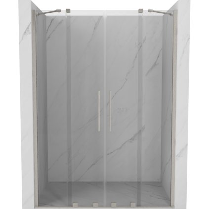 503077 mexen velar duo posuvne sprchove dvere do otvoru 150 cm 8mm cire sklo brusena ocel 871 150 000 02 97