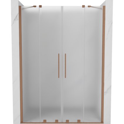 Mexen Velar Duo, tolózuhanyajtó nyitáshoz 150 cm, 8 mm-es matt üveg, rézmatt, 871-150-000-32-65