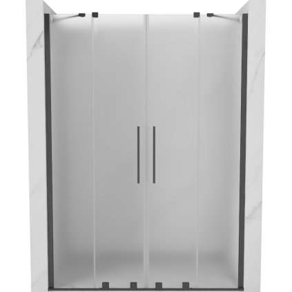 Mexen Velar Duo, tolózuhanyajtó nyitáshoz 160 cm, 8 mm-es matt üveg, polírozott grafit, 871-160-000-32-66