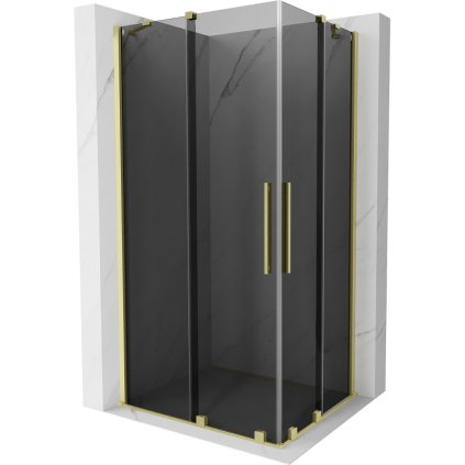497213 mexen velar duo sprchovy kut s posuvnymi dverami 100 x 90 cm 8mm sede sklo zlata matna 871 100 090 42 55