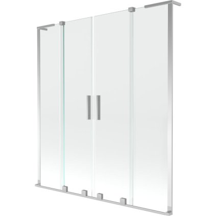 Mexen Velar L Duo, 2 szárnyas eltolható kádparaván 150 x 150 cm, 8mm átlátszó üveg, króm, 896-150-003-02-01