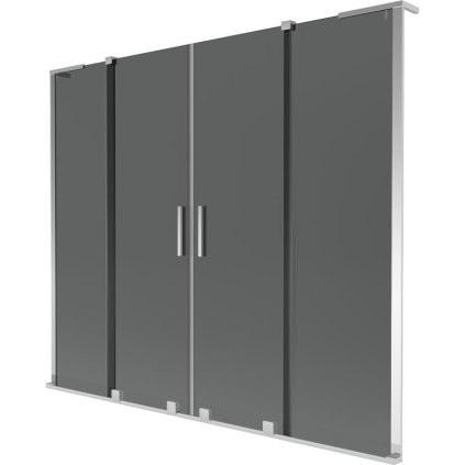 Mexen Velar L Duo, 2 szárnyas eltolható kádparaván 170 x 150 cm, 8mm szürke üveg, króm, 896-170-003-42-01