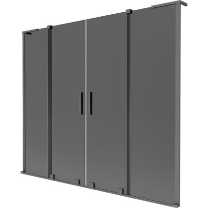 Mexen Velar L Duo, 2 szárnyas eltolható kádparaván 180 x 150 cm, 8mm szürke üveg, grafit, 896-180-003-42-95