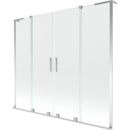 Mexen Velar L Duo, 2 szárnyas eltolható kádparaván 200 x 150 cm, 8mm átlátszó üveg, króm, 896-200-003-02-01