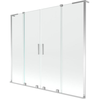 Mexen Velar L Duo, 2 szárnyas eltolható kádparaván 200 x 150 cm, 8mm átlátszó üveg, króm, 896-200-003-02-01
