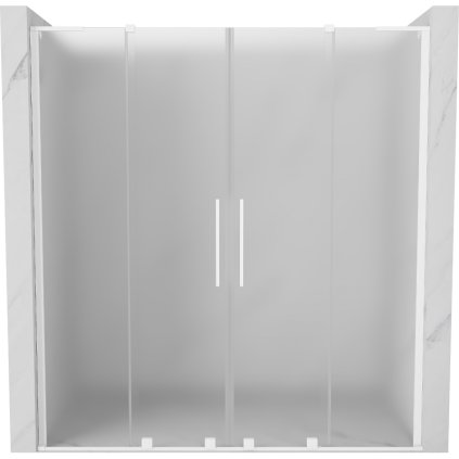 Mexen Velar L Duo, tolózuhanyajtó nyitáshoz 180 cm, 8 mm-es matt üveg, fehér matt, 871-180-003-32-20