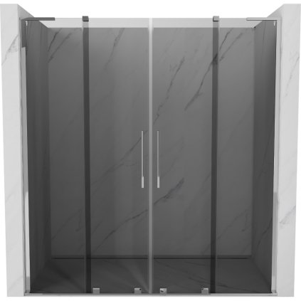 Mexen Velar L Duo, tolózuhanyajtó nyitáshoz 180 cm, 8mm szürke üveg, króm, 871-180-003-42-01