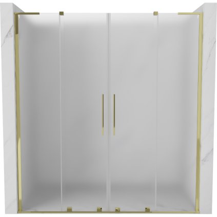 Mexen Velar L Duo, tolózuhanyajtó 200 cm-es nyitáshoz, 8 mm-es mattüveg, aranyfényes, 871-200-003-32-50