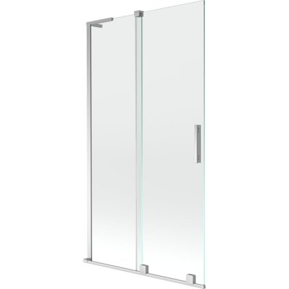 Mexen Velar L, 2 szárnyú eltolható kádparaván 100 x 150 cm, 8mm átlátszó üveg, króm profil, 896-100-003-01-01