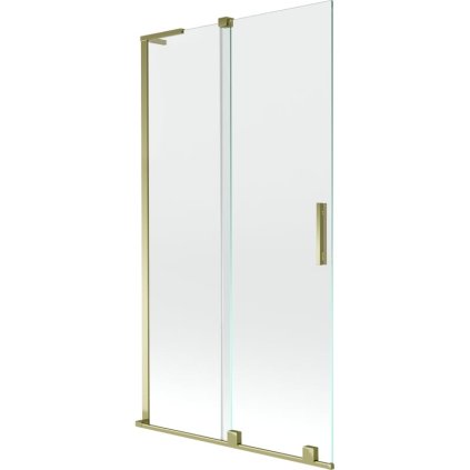 Mexen Velar L, 2 szárnyas eltolható kádparaván 100 x 150 cm, 8mm átlátszó üveg, arany fényes profil, 896-100-003-01-50