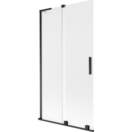 Mexen Velar L, 2 szárnyas eltolható kádparaván 100 x 150 cm, 8 mm mattüveg, fekete matt, 896-100-003-31-70