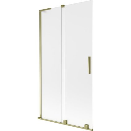 Mexen Velar L, 2 szárnyas eltolható kádparaván 100 x 150 cm, 8mm mattüveg, arany fényes, 896-100-003-31-50